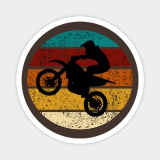 Retro Dirt Bike Motocross Distressed Motocycle Vintage T-Shirt Magnet